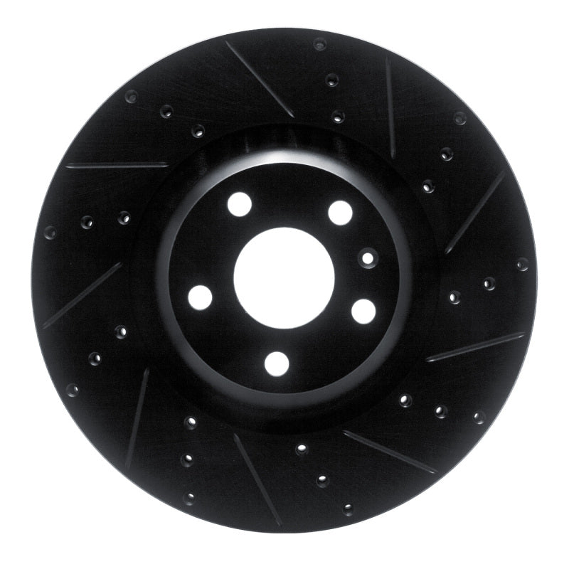 R1 Concepts R1 12-15 Audi TTS Quattro Front Right Drilled & Slotted Black Brake Rotor
