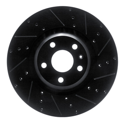 R1 Concepts R1 12-15 Audi TTS Quattro Front Right Drilled & Slotted Black Brake Rotor