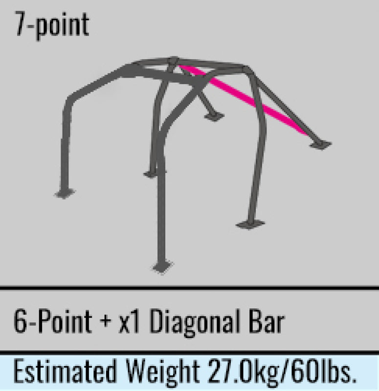 Cusco Safety21 7pt 2Pssgr BLK Thru Dash Roll Cage Nissan R33 2dr (S/O/No Cancel)