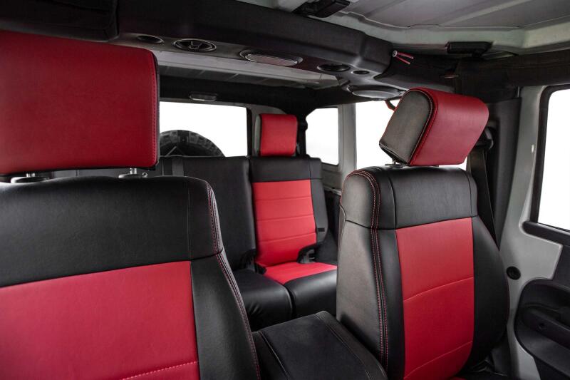 PRP Seats PRP 11-12 Jeep Wrangler JK Front Seat Covers/2 door or 4 door (Pair) - Black/Red