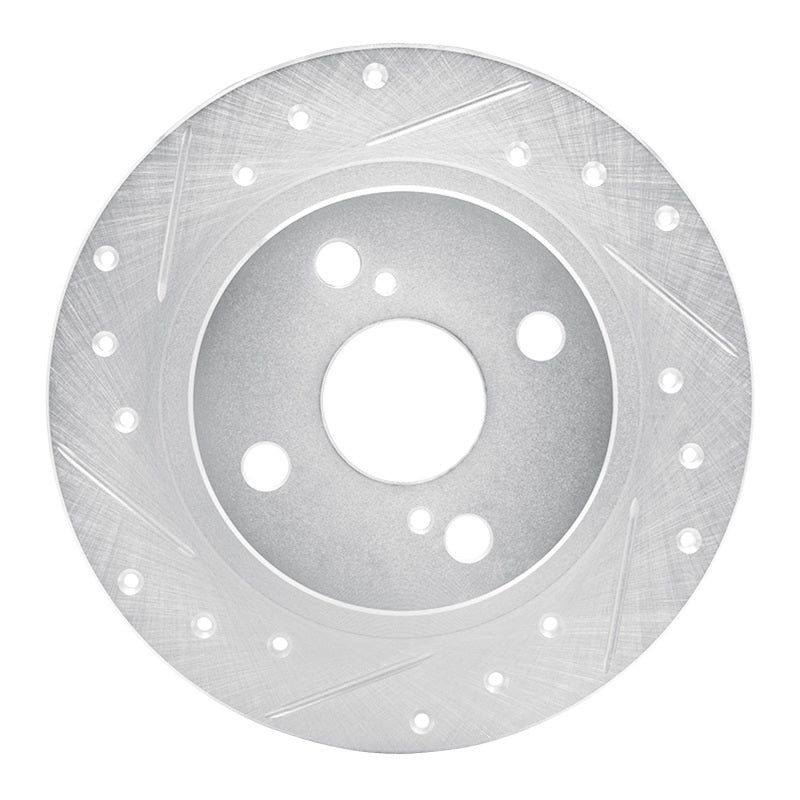 R1 Concepts R1 87-92 Chevrolet Nova Rear Left Drilled & Slotted Silver Brake Rotor