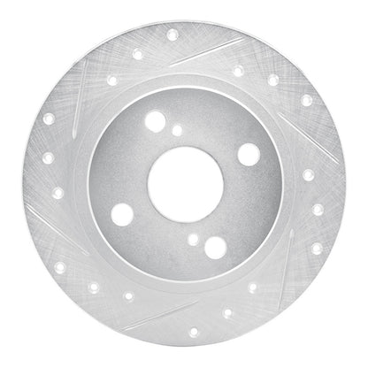 R1 Concepts R1 87-92 Chevrolet Nova Rear Left Drilled & Slotted Silver Brake Rotor