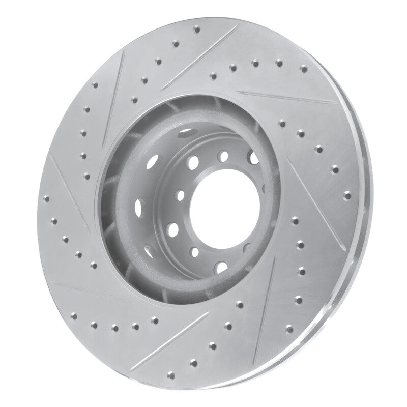 R1 Concepts R1 00-03 BMW M5 Left Front Drilled & Slotted Silver Brake Rotor