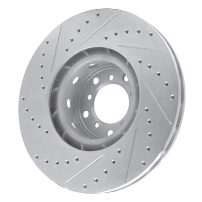 R1 Concepts R1 00-03 BMW M5 Left Front Drilled & Slotted Silver Brake Rotor