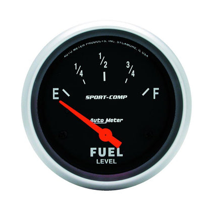 AutoMeter Gauge Fuel Level 2-5/8in. 0 Ohm(e) to 30 Ohm(f) Elec Sport-Comp