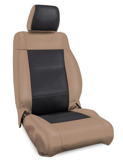 PRP Seats PRP 07-10 Jeep Wrangler JK Front Seat Covers/2 door or 4 door (Pair) - Black/Tan