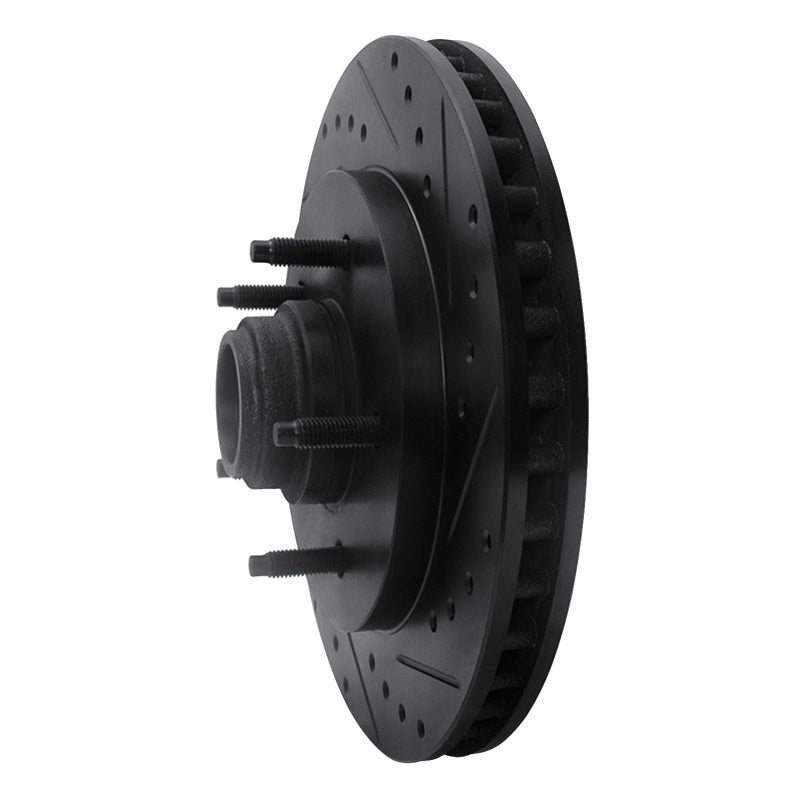 R1 Concepts R1 97-00 Ford Expedition Front Right Drilled & Slotted Black Brake Rotor