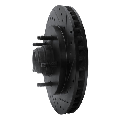 R1 Concepts R1 97-00 Ford Expedition Front Right Drilled & Slotted Black Brake Rotor