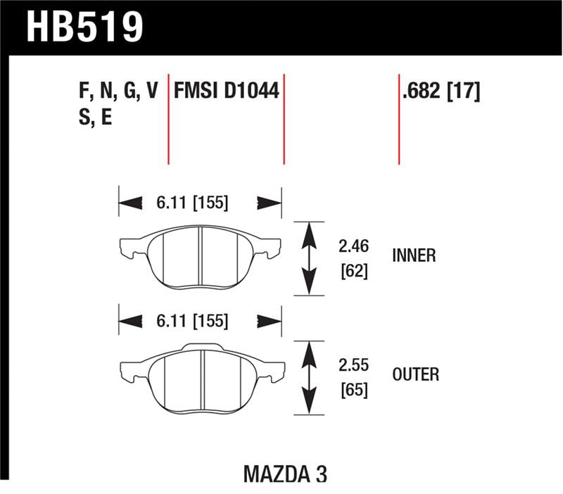 Hawk Performance Hawk 2013-2014 Ford Escape (FWD Only) HPS 5.0 Front Brake Pads