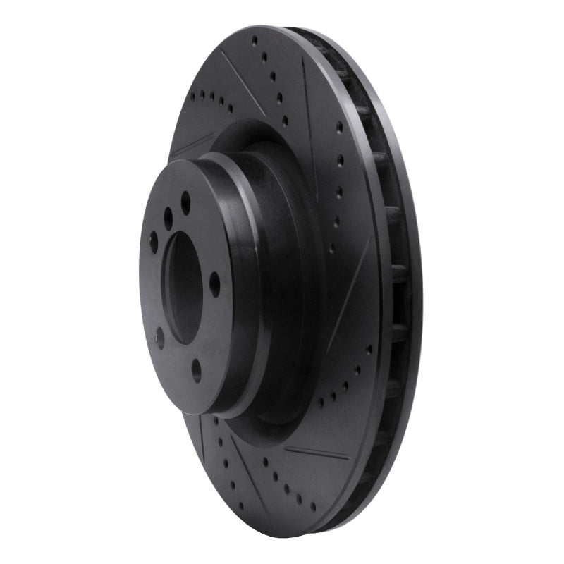 R1 Concepts R1 06-12 Land Rover Range Rover Front Right Drilled & Slotted Black Brake Rotor