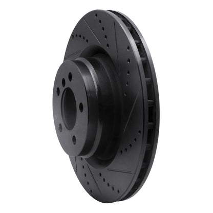 R1 Concepts R1 06-12 Land Rover Range Rover Front Right Drilled & Slotted Black Brake Rotor