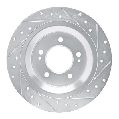 R1 Concepts R1 2021-2025 Hyundai Kona EV Rear Left Drilled & Slotted Silver Brake Rotor