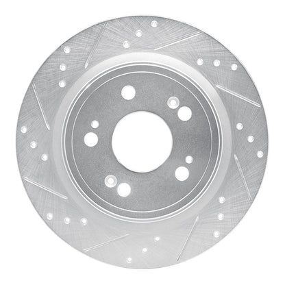 R1 Concepts R1 14-20 Acura RLX Rear Left Drilled & Slotted Silver Brake Rotor