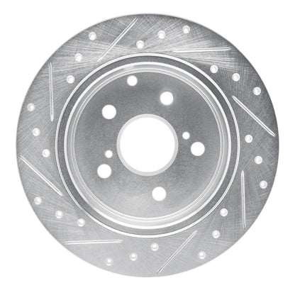 R1 Concepts R1 09-13 Pontiac Vibe Rear Right Drilled & Slotted Silver Brake Rotor