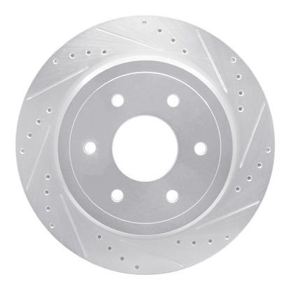 R1 Concepts R1 16-24 Nissan Titan XD Rear Right Drilled & Slotted Silver Brake Rotor