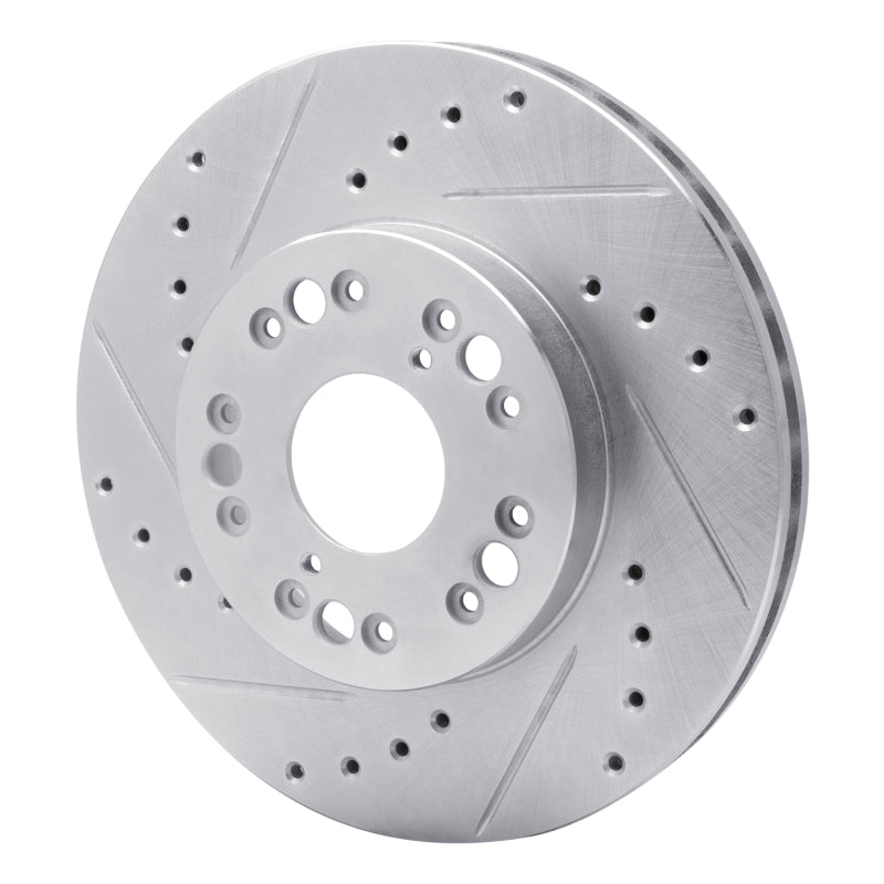 R1 Concepts R1 90-90 Lexus LS400 Front Left Drilled & Slotted Silver Brake Rotor