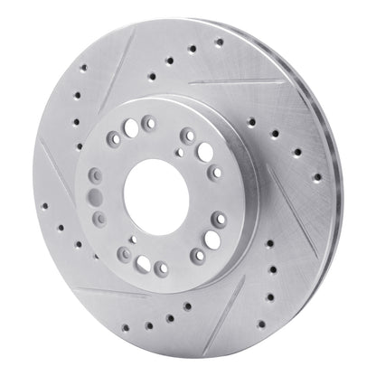 R1 Concepts R1 90-90 Lexus LS400 Front Left Drilled & Slotted Silver Brake Rotor