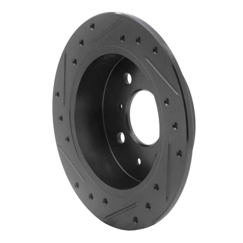 R1 Concepts R1 88-01 Acura Integra Rear Right Drilled & Slotted Black Brake Rotor