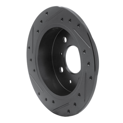 R1 Concepts R1 88-01 Acura Integra Rear Right Drilled & Slotted Black Brake Rotor