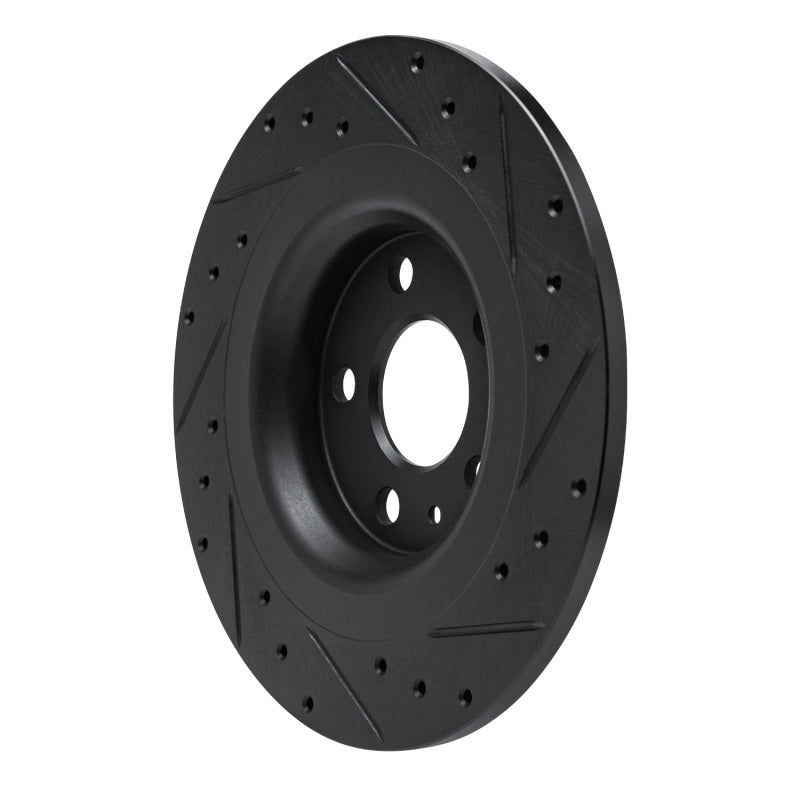 R1 Concepts R1 -25 Volvo XC40 Rear Left Drilled & Slotted Black Brake Rotor