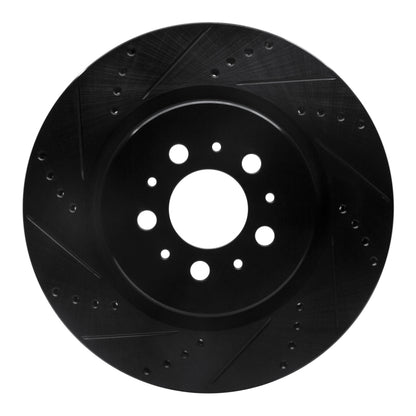 R1 Concepts R1 04-07 Volvo V70 Rear Left Drilled & Slotted Black Brake Rotor