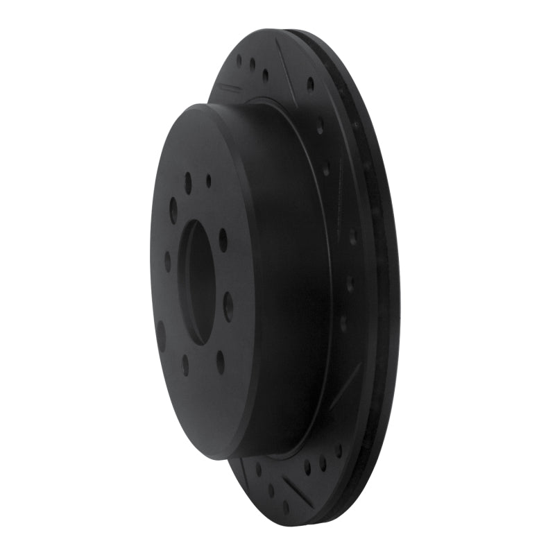 R1 Concepts R1 92-06 Mazda 929 Rear Right Drilled & Slotted Black Brake Rotor