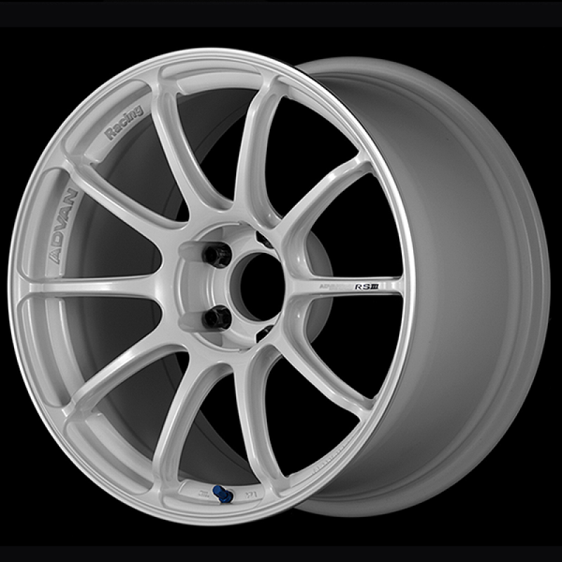 Advan RSIII 18x10.0 / +25 Offset / 5x114.3 / 73mm Bore / Racing White Metallic and Ring