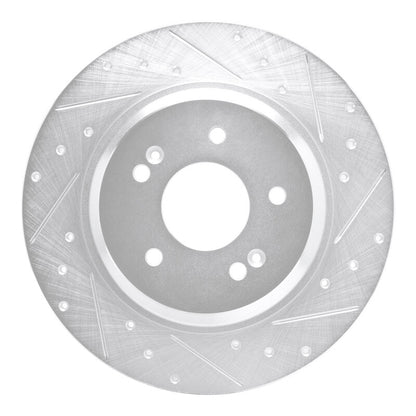 R1 Concepts R1 21-25 Hyundai SANTA FE Rear Right Drilled & Slotted Silver Brake Rotor