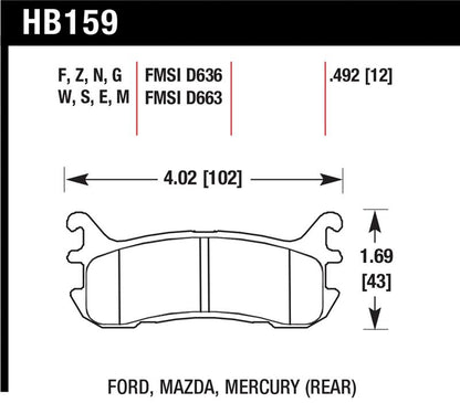 Hawk Performance Hawk 2002-2004 Chevrolet Venture (FWD) HPS 5.0 Rear Brake Pads