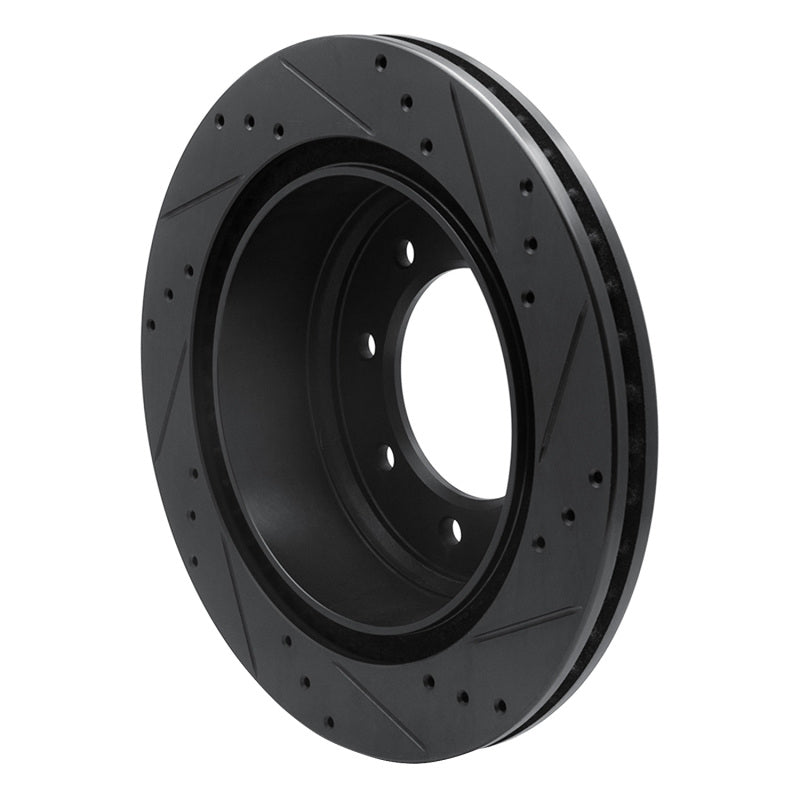 R1 Concepts R1 12-21 Nissan NV1500 Rear Left Drilled & Slotted Black Brake Rotor