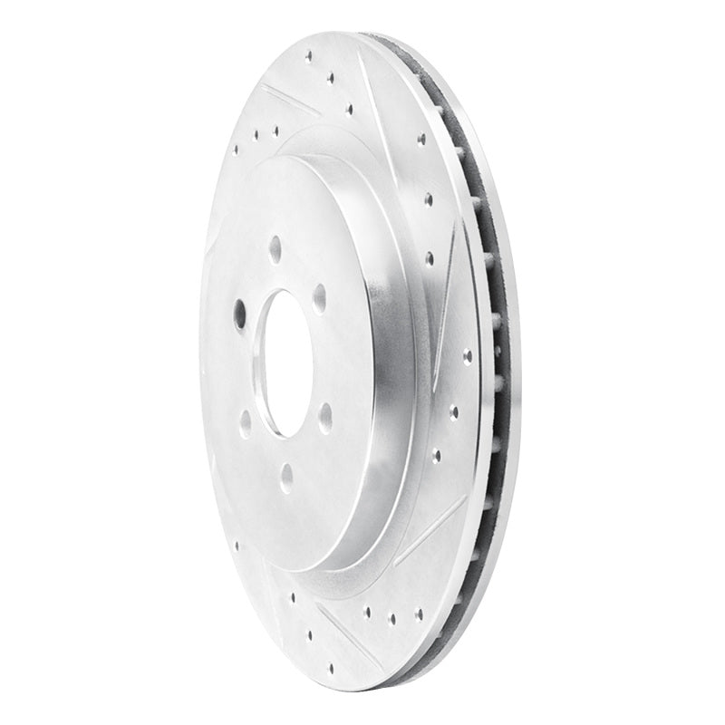R1 Concepts R1 92-02 Dodge Viper Rear Right Drilled & Slotted Silver Brake Rotor