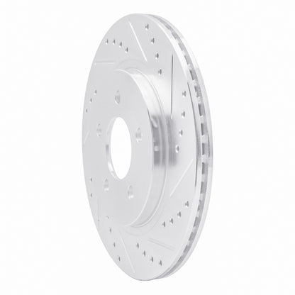 R1 Concepts R1 05-14 Ford Mustang Rear Right Drilled & Slotted Silver Brake Rotor