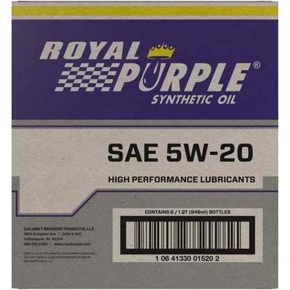 Royal Purple Premium Synthetic High Performance Multi-Grade 5W20 Motor Oil - 1 Quart