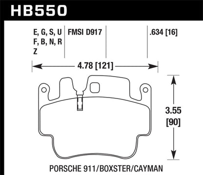 Hawk Performance Hawk Porsche 911 / Cayman / Boxster Front /Rear DTC-70 Race Brake Pads