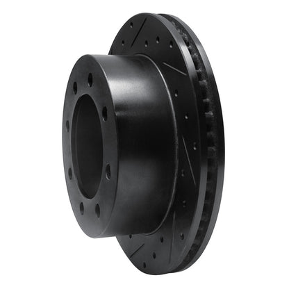 R1 Concepts R1 99-07 Ford E-250 Econoline Rear Left Drilled & Slotted Black Brake Rotor