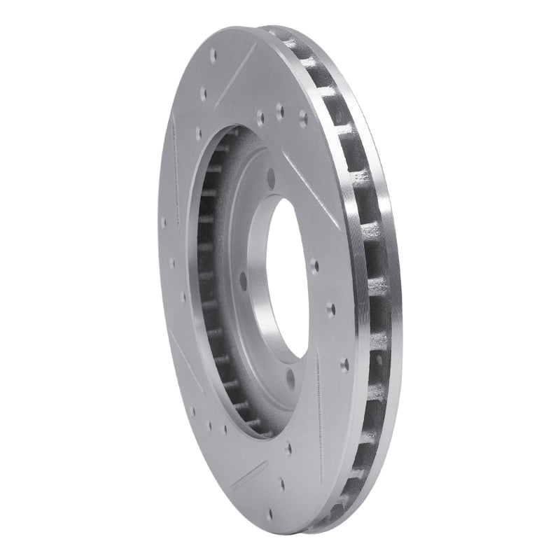 R1 Concepts R1 91-92 Mitsubishi Mirage Front Right Drilled & Slotted Silver Brake Rotor