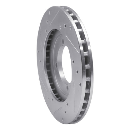 R1 Concepts R1 91-92 Mitsubishi Mirage Front Right Drilled & Slotted Silver Brake Rotor
