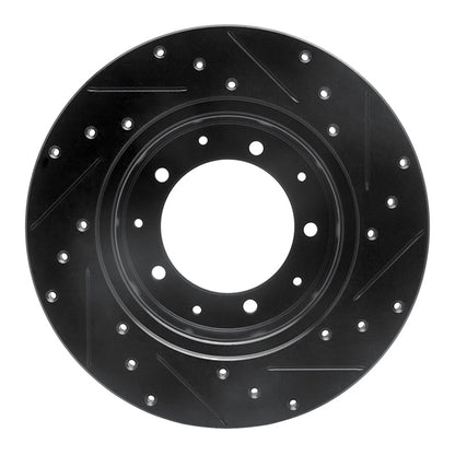 R1 Concepts R1 74-16 Land Rover Range Rover Rear Left Drilled & Slotted Black Brake Rotor