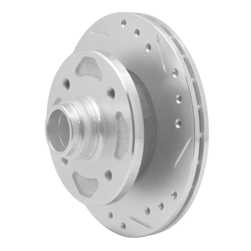 R1 Concepts R1 1979-1983 Mazda RX-7 Front Right Drilled & Slotted Silver Brake Rotor