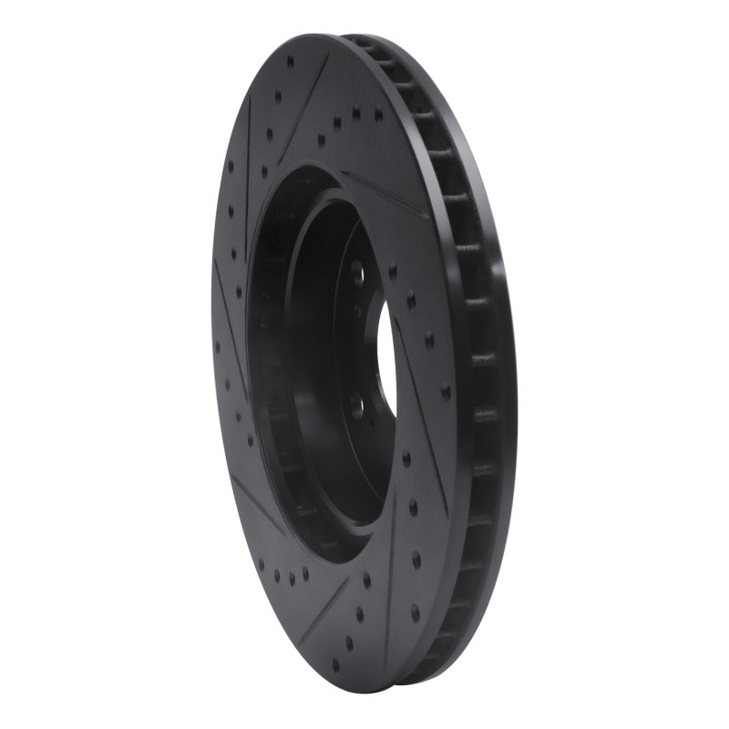 R1 Concepts R1 05-12 Acura RL Front Right Drilled & Slotted Black Brake Rotor