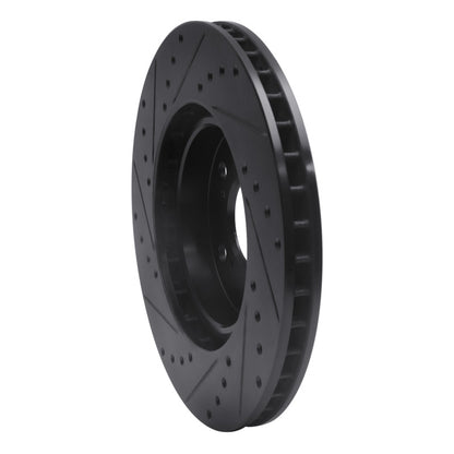 R1 Concepts R1 05-12 Acura RL Front Right Drilled & Slotted Black Brake Rotor