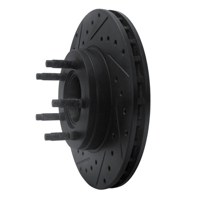 R1 Concepts R1 95-97 Ford Ranger (USA/Canada) Front Left Drilled & Slotted Black Brake Rotor