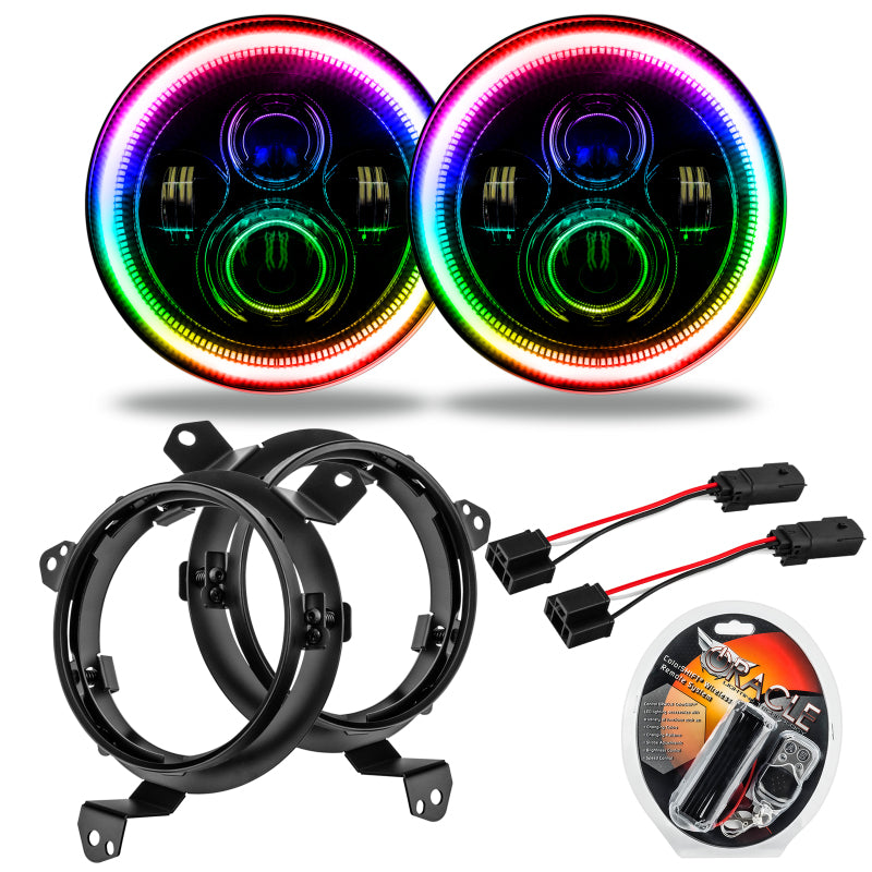 ORACLE Lighting Oracle Jeep Wrangler JL/Gladiator JT 7in. High Powered LED Headlights (Pair) ColorSHIFT