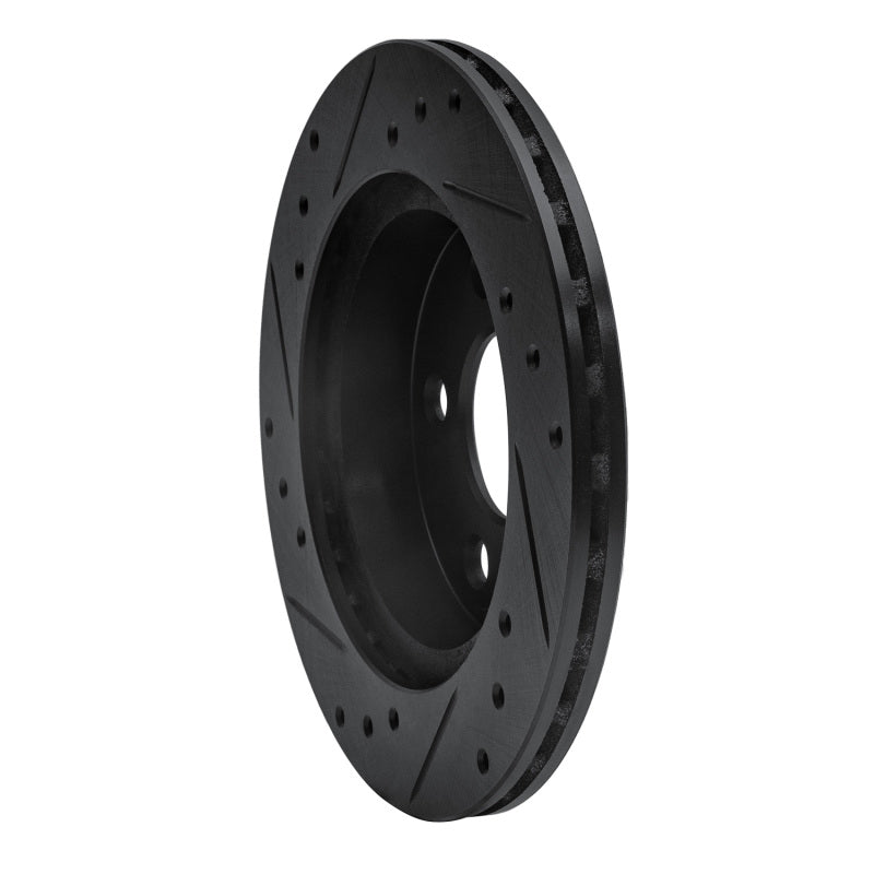 R1 Concepts R1 93-98 Ford Thunderbird Rear Right Drilled & Slotted Black Brake Rotor