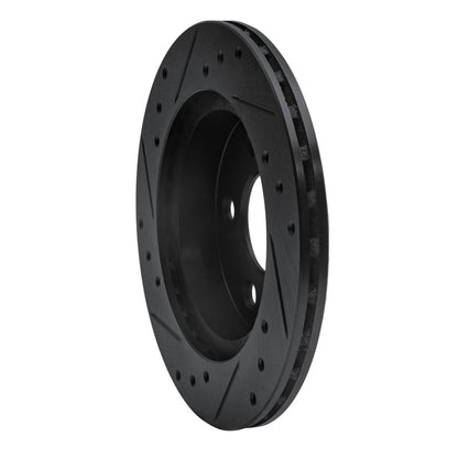 R1 Concepts R1 93-98 Ford Thunderbird Rear Right Drilled & Slotted Black Brake Rotor