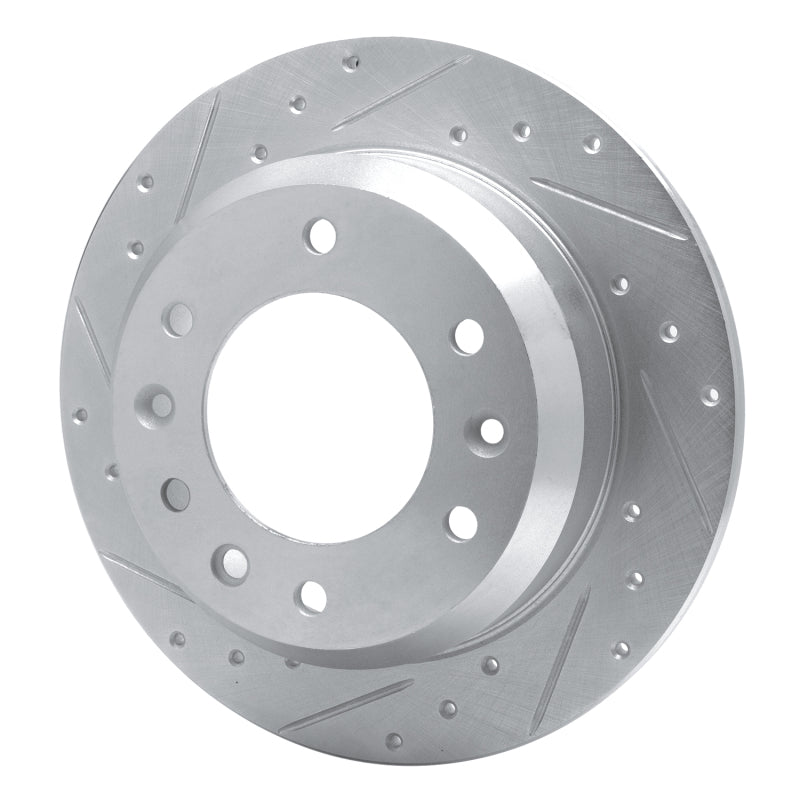 R1 Concepts R1 06-14 Hyundai Entourage Rear Left Drilled & Slotted Silver Brake Rotor