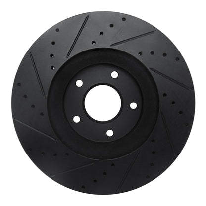 R1 Concepts R1 03-05 Nissan Maxima Front Right Drilled & Slotted Black Brake Rotor