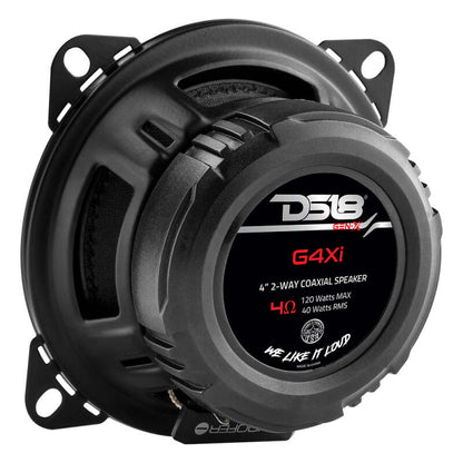 DS18 4in 40 Watts RMS 4 ohm 2-Way Coaxial Speaker System Universal Fit
