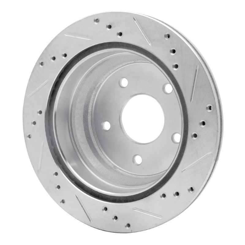 R1 Concepts R1 97-05 Chevrolet S10 Rear Left Drilled & Slotted Silver Brake Rotor