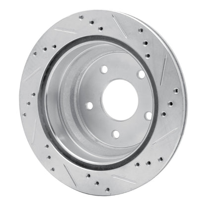 R1 Concepts R1 97-05 Chevrolet S10 Rear Left Drilled & Slotted Silver Brake Rotor